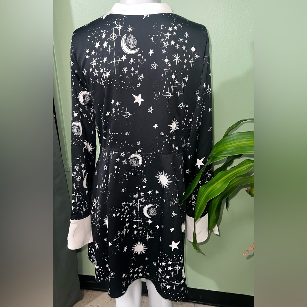 Modcloth Black and light cream Celestial Mini Dress - Picture 4 of 5